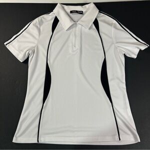 Jack Smith Golf Polo Shirt Top Women’s Large White Knit Black Trim Comfort